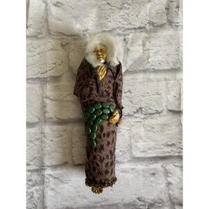 Handmade Monk Friar Figure by Janet Fish Gold Face Religious Art